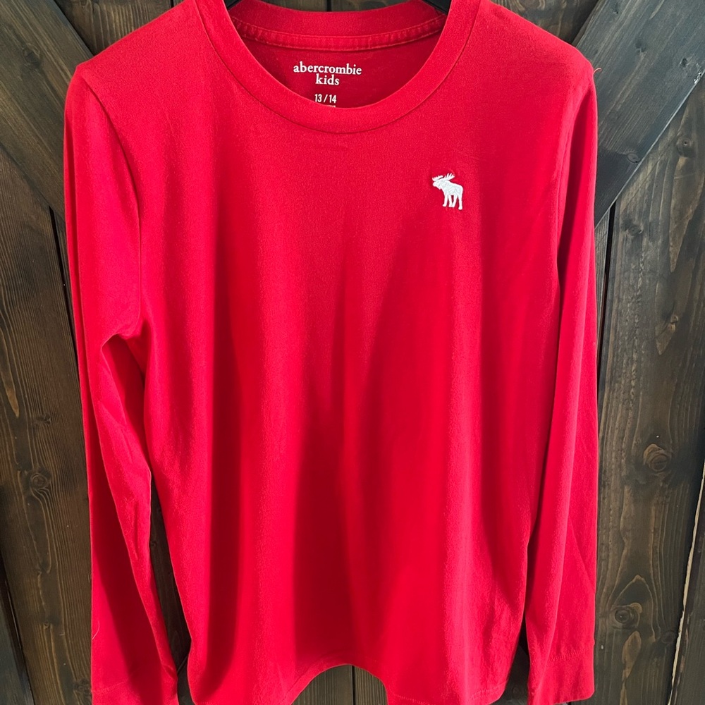 Abercrombie Kids Vibrant Red Crew Neck Top